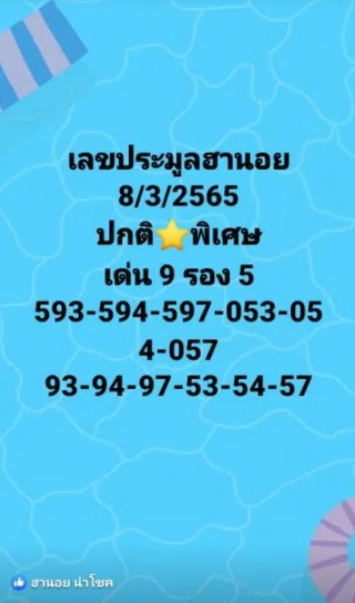 แนวทางหวยฮานอย 9/3/2565