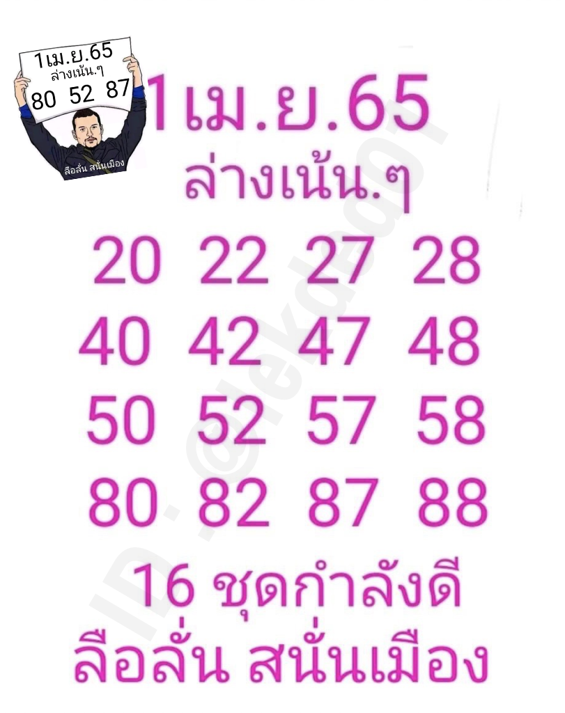แนวทางหวยรัฐบาลไทยแม่นๆ งวดวันที่ 1 เมษายน 2565