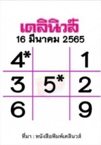 แนวทางหวยเดลินิวส์ งวดประจำวันที่ 16 มีนาคม 2565