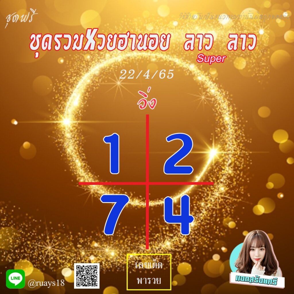 แนวทางหวยฮานอย หวยลาวและลาวซุปเปอร์ แอดสร้อยศรี งวดวันที่ 22 เมษายน 2565