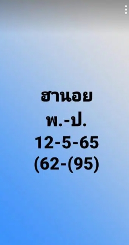 แนวทางหวยฮานอย งวดวันที่ 12 พฤษภาคม 2565