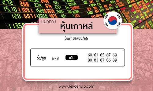 แนวทางหวยหุ้นเกาหลี งวดวันที่ 6 พฤษภาคม 2565