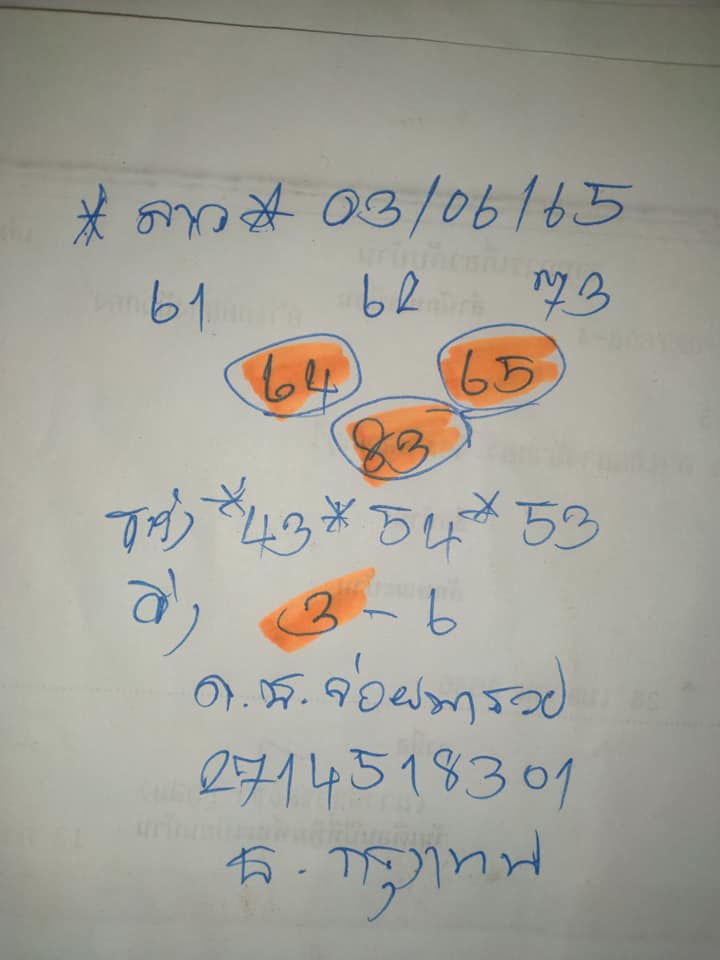 แนวทางลาว งวดวันที่ 3 มิถุนายน 2565