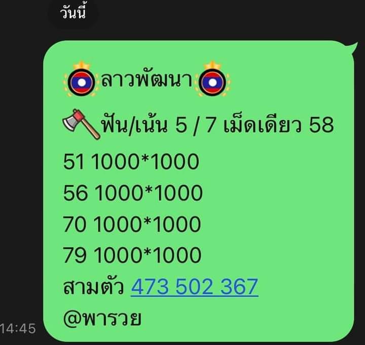 แนวทางหวยลาว งวดประจำวันที่ 15 มิถุนายน 2565 3