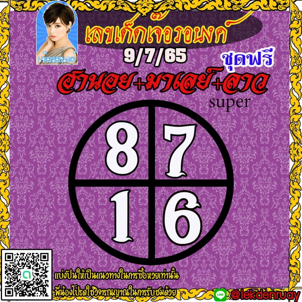 แนวทางหวยลาวSUPER หวยฮานอย หวยมาเลย์ เจ๊อรองค์ งวดวันที่ 9 กรกฎาคม 2565