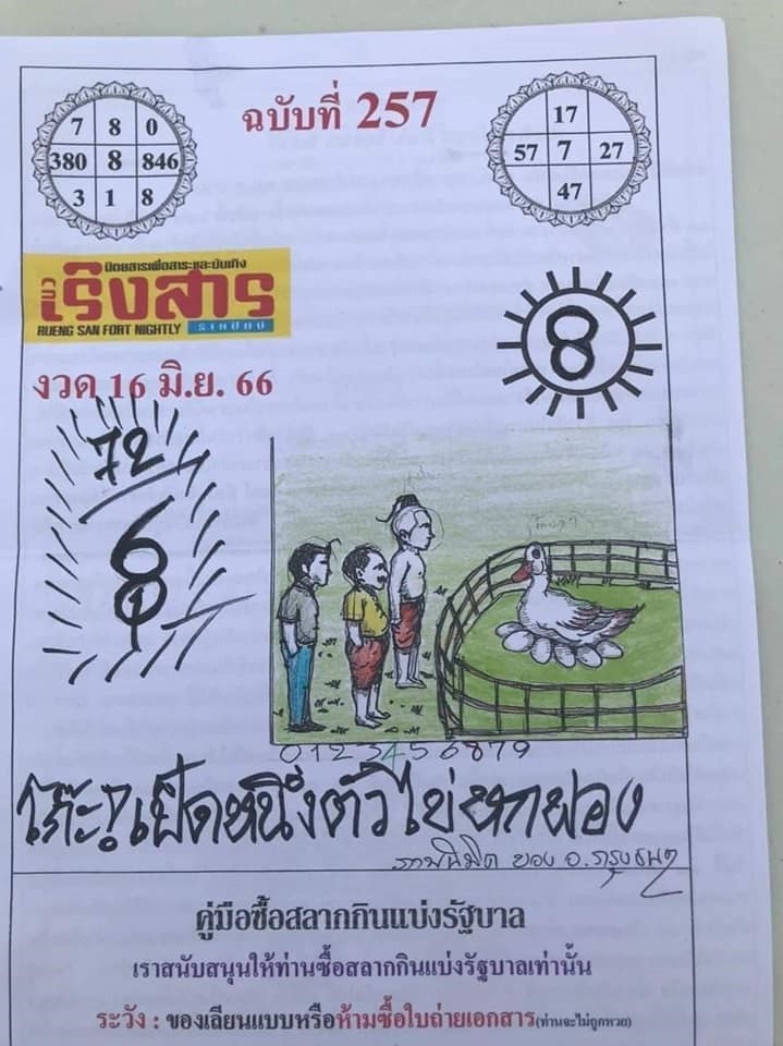 หวยเริงสาร งวดวันที่ 16 มิถุนายน 2566