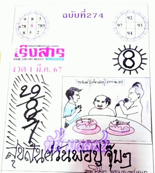 แนวทางหวยเริงสาร งวดประจำวันที่ 1 มีนาคม 2567
