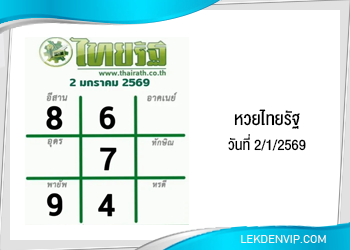 แนวทางหวยไทยรัฐ งวดที่ 2/1/2569