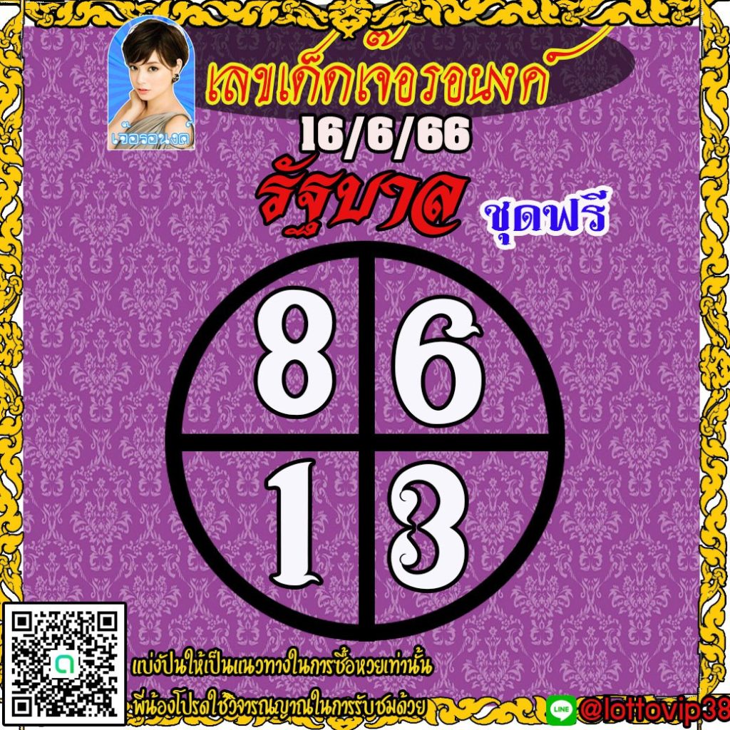 แนวทางหวยรัฐบาลไทย เจ๊อรอนงค์ พารวย งวดวันที่ 16 มิถุนายน 2566
