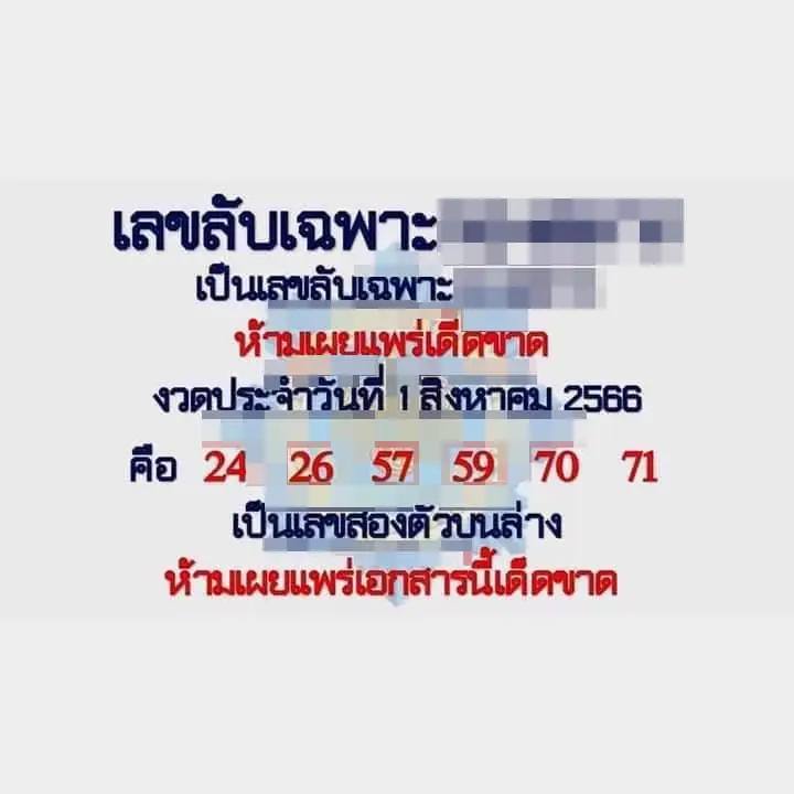 หวยเลขลับเฉพาะวงใน งวดวันที่ 31 กรกฎาคม 2566