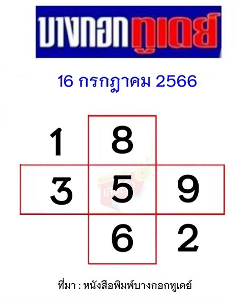 แนวทางหวยบางกอกทูเดย์ งวดประจำวันที่ 16 กรกฎาคม 2566