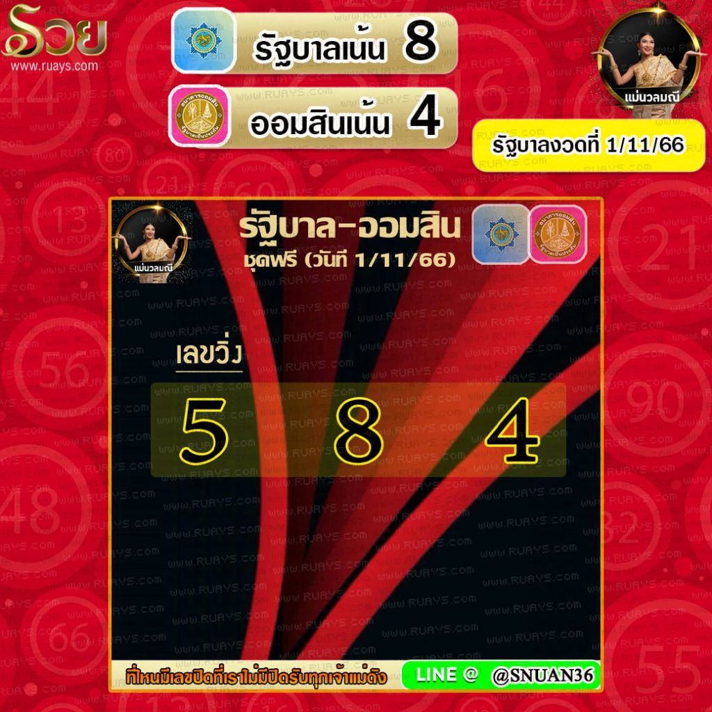 แนวทางหวยรัฐบาลไทย ป้าช่อฟ้า งวดวันที่ 1 พฤศจิกายน 2566