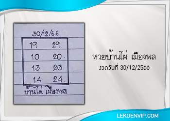 หวยบ้านไผ่ เมืองพล งวดวันที่ 30 ธันวาคม 2566