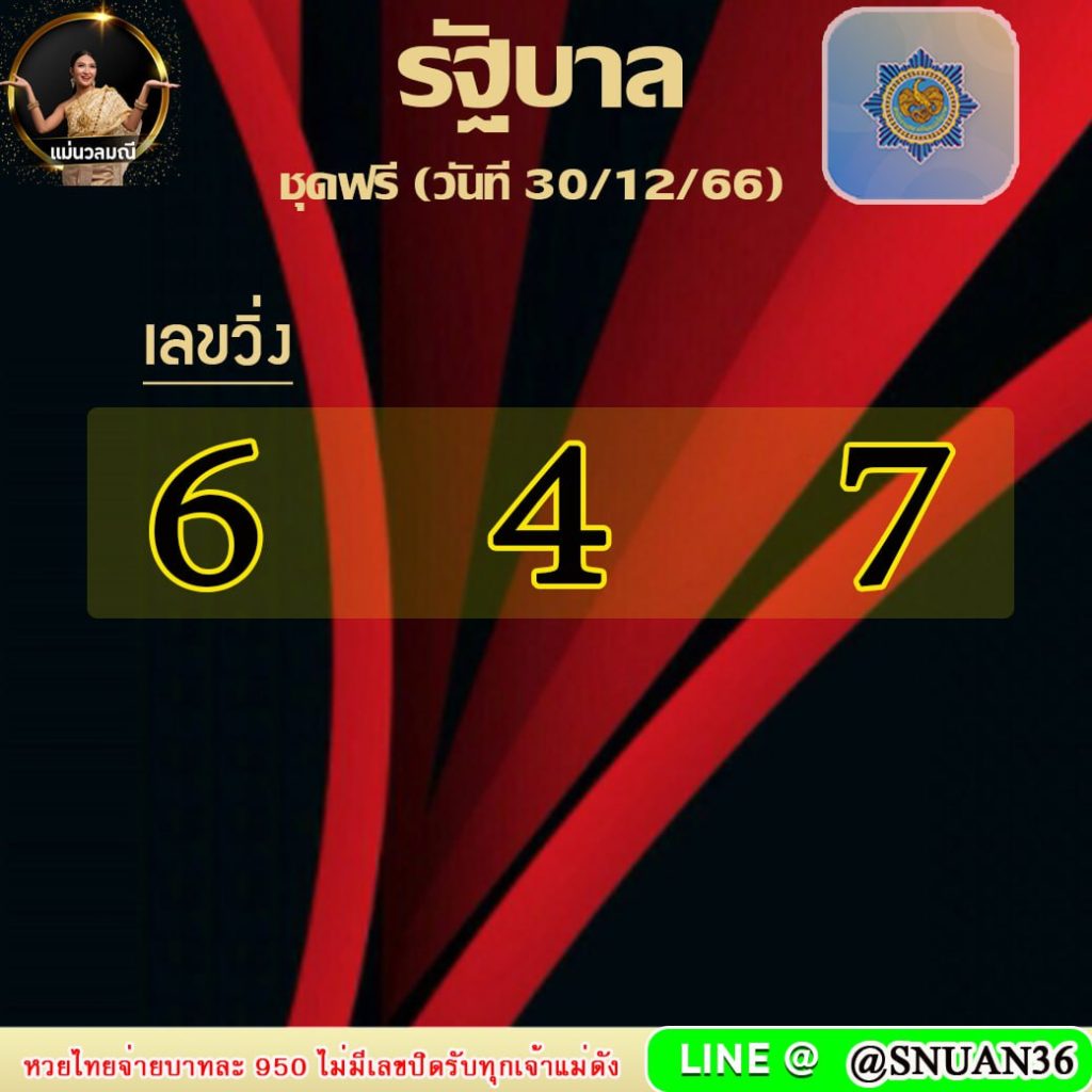 แนวทางหวยรัฐบาลไทย แม่นวลมณี งวดวันที่ 30 ธันวาคม 2566