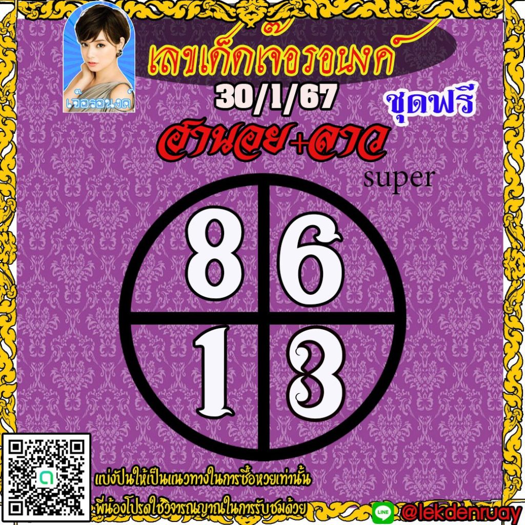 แนวทางหวยลาว หวยฮานอย หวยมาเลย์ งวดวันที่ 30 มกราคม 2567