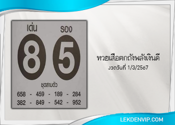 เสือตกถังพลังเงินดี งวดประจำวันที่ 1 มีนาคม 2567