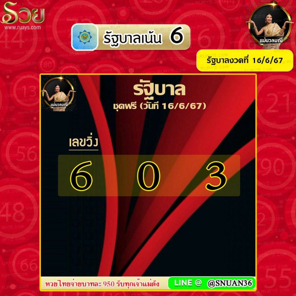 แนวทางหวยรัฐบาลไทย แม่นวลมณี งวดวันที่ 16 เมษายน 2567