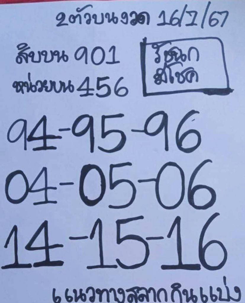 หวยรัฐบาลไทยแม่นๆ งวดประจำวันที่ 16 กรกฎาคม 2567
