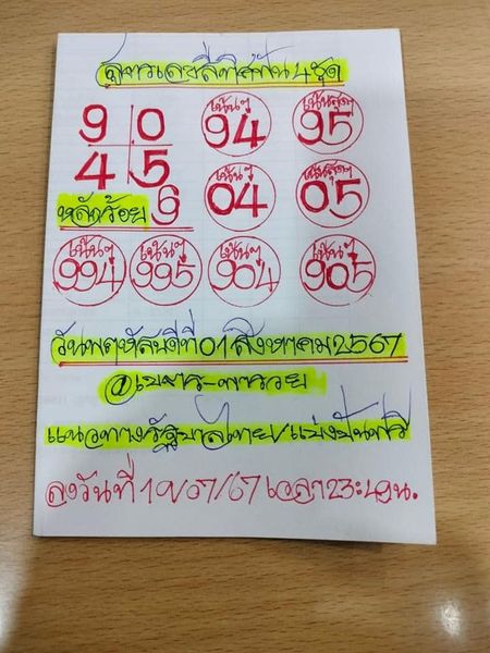 แนวทางหวยรัฐบาลไทยแม่นๆ งวดประจำวันที่ 1 สิงหาคม 2567