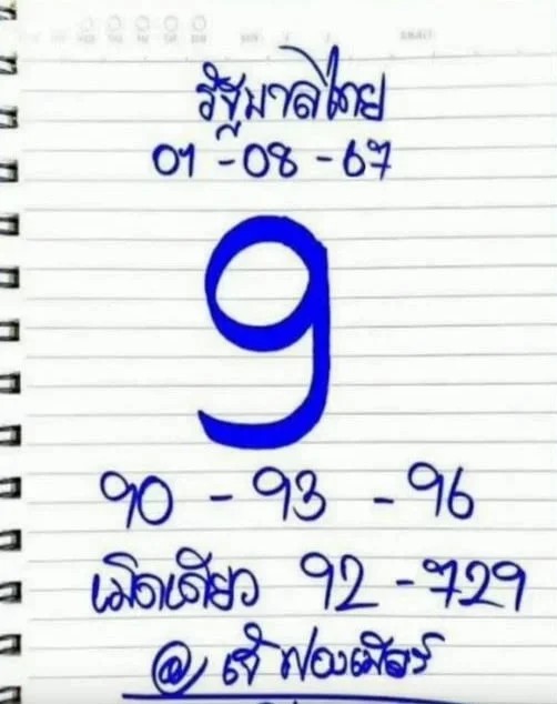 แนวทางหวยรัฐบาลไทยแม่นๆ งวดประจำวันที่ 1 สิงหาคม 2567