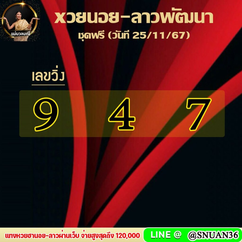 แนวทางหวยลาว หวยฮานอย หวยมาเลย์ เจ๊อรอนงค์ งวดวันที่ 24 พฤศจิกายน 2567