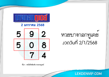 แนวทางหวยบางกอกทูเดย์ 2/1/2568
