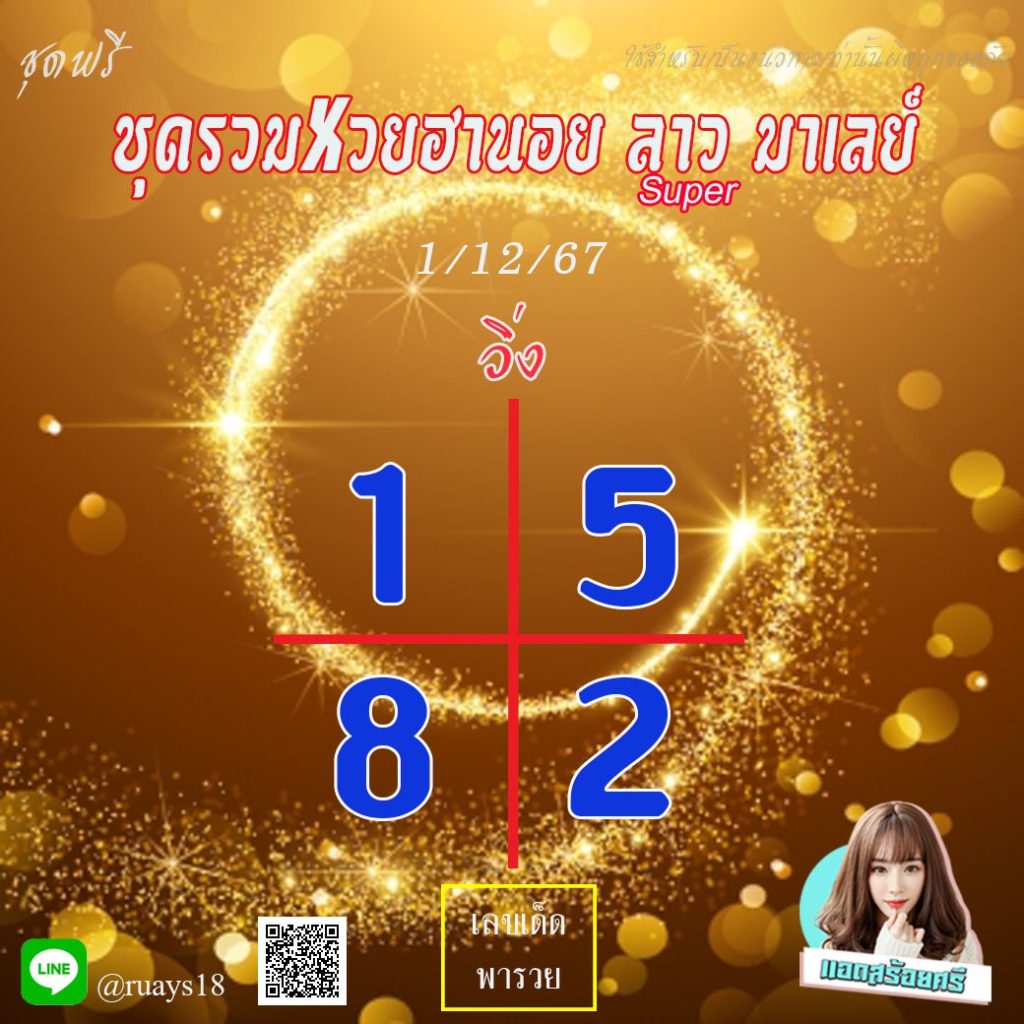 แนวทางหวยลาว หวยฮานอย หวยมาเลย์ แอดสร้อยศรี งวดวันที่ 1 ธันวาคม 2567