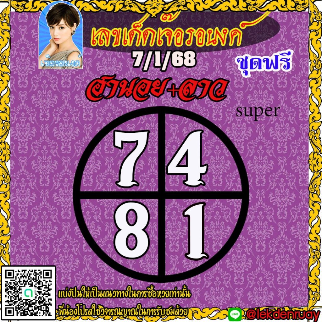 แนวทางหวยลาว หวยฮานอย หวยมาเลย์ เจ๊อรอนงค์