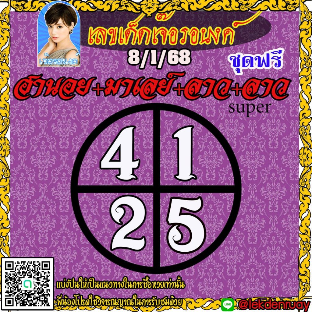 แนวทางหวยลาว หวยฮานอย หวยมาเลย์ เจ๊อรอนงค์