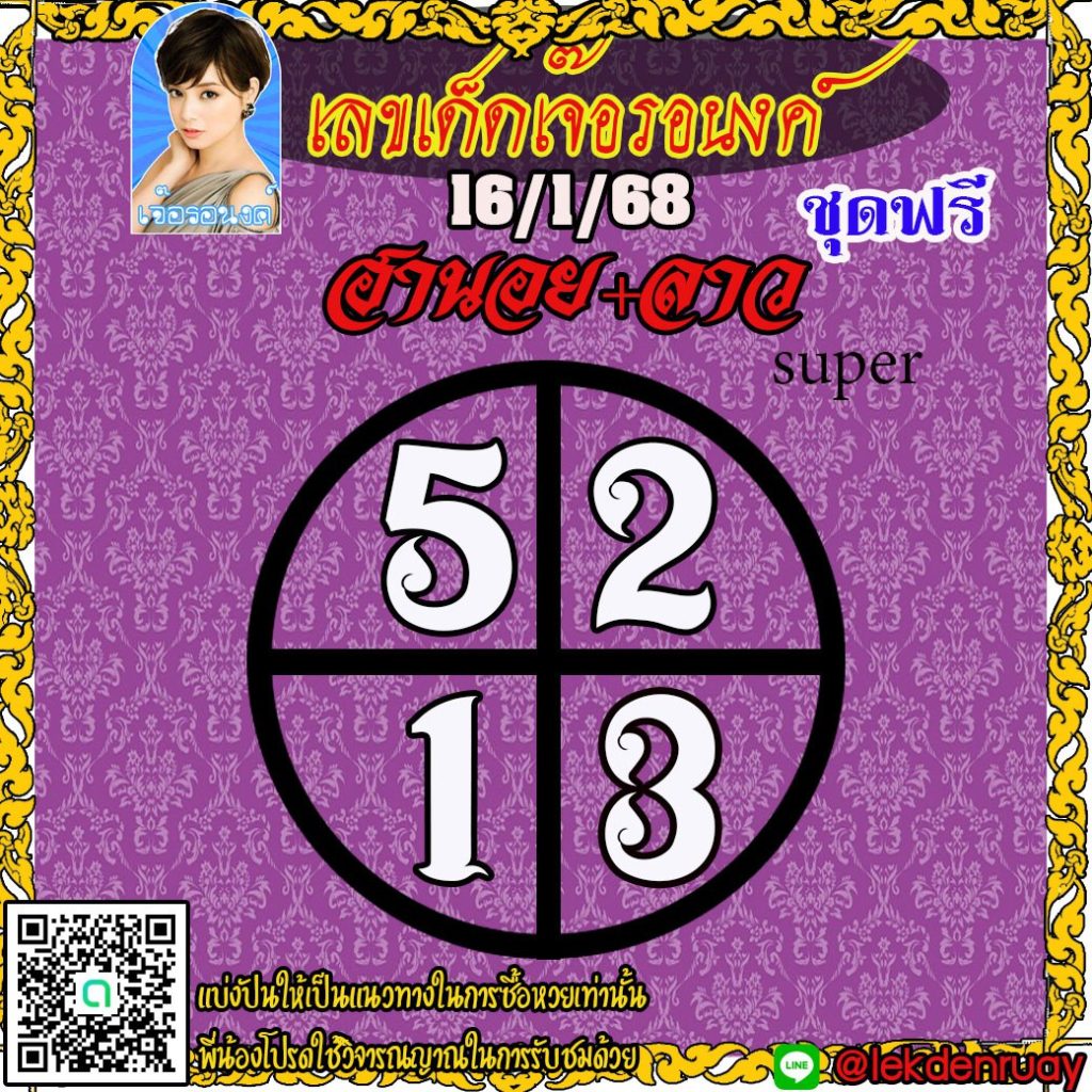 แนวทางหวยลาว หวยฮานอย หวยมาเลย์ เจ๊อรอนงค์