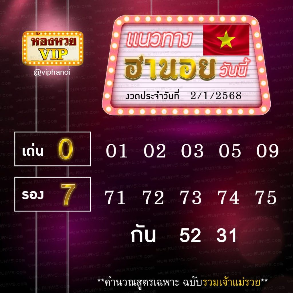 แนวทางหวยฮานอย ห้องวีไอพี