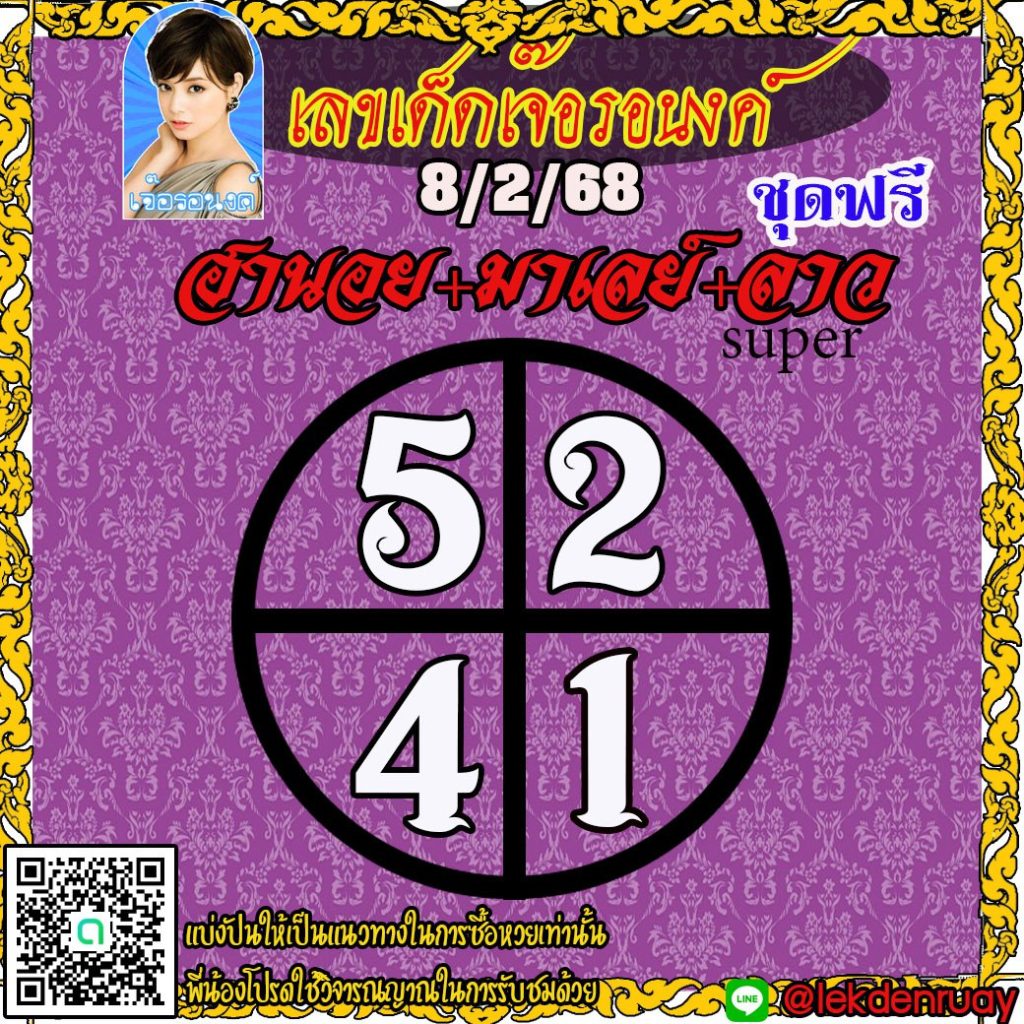 แนวทางหวยลาว หวยฮานอย หวยมาเลย์ เจ๊อรอนงค์