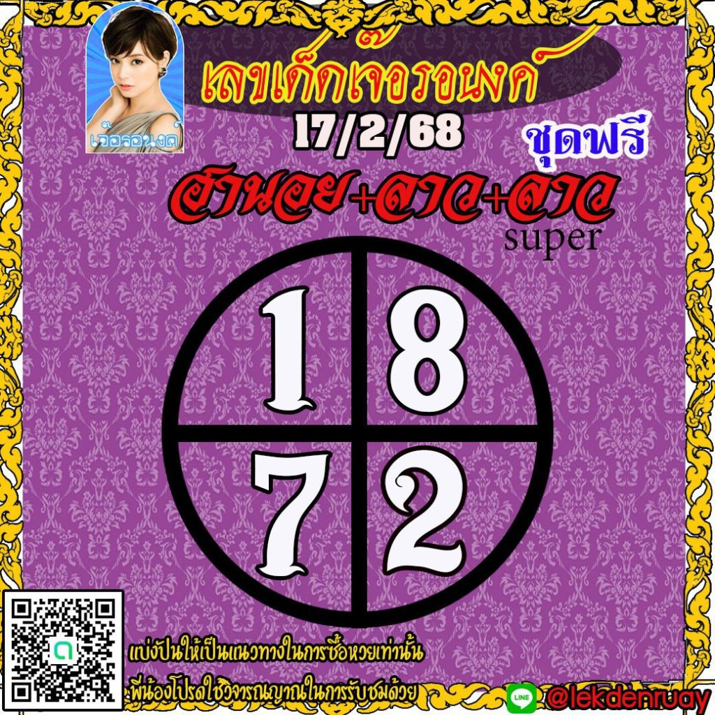 แนวทางหวยลาว หวยฮานอย หวยมาเลย์ เจ๊อรอนงค์