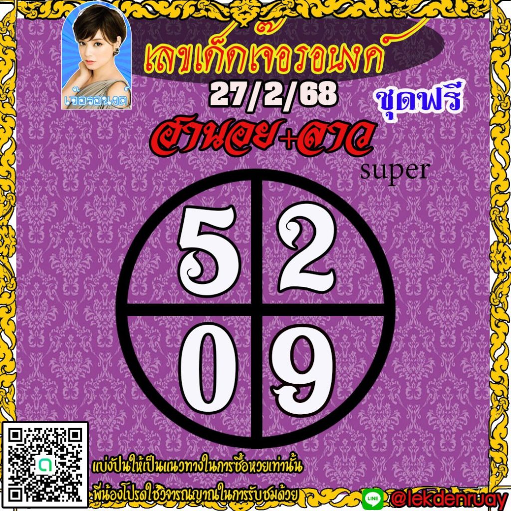 แนวทางหวยลาว หวยฮานอย หวยมาเลย์ เจ๊อรอนงค์