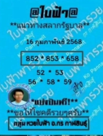 หวยแอดใบฟ้า