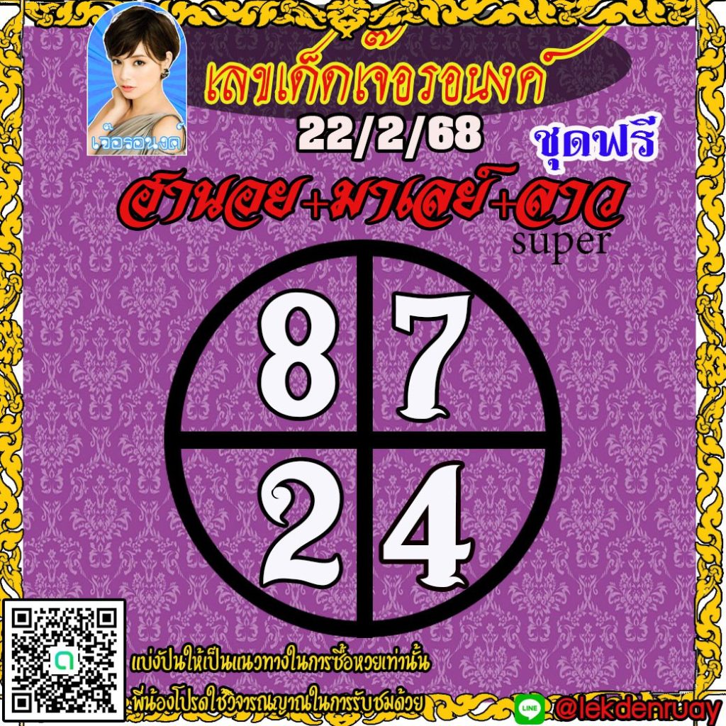 แนวทางหวยลาว หวยฮานอย หวยมาเลย์ เจ๊อรอนงค์