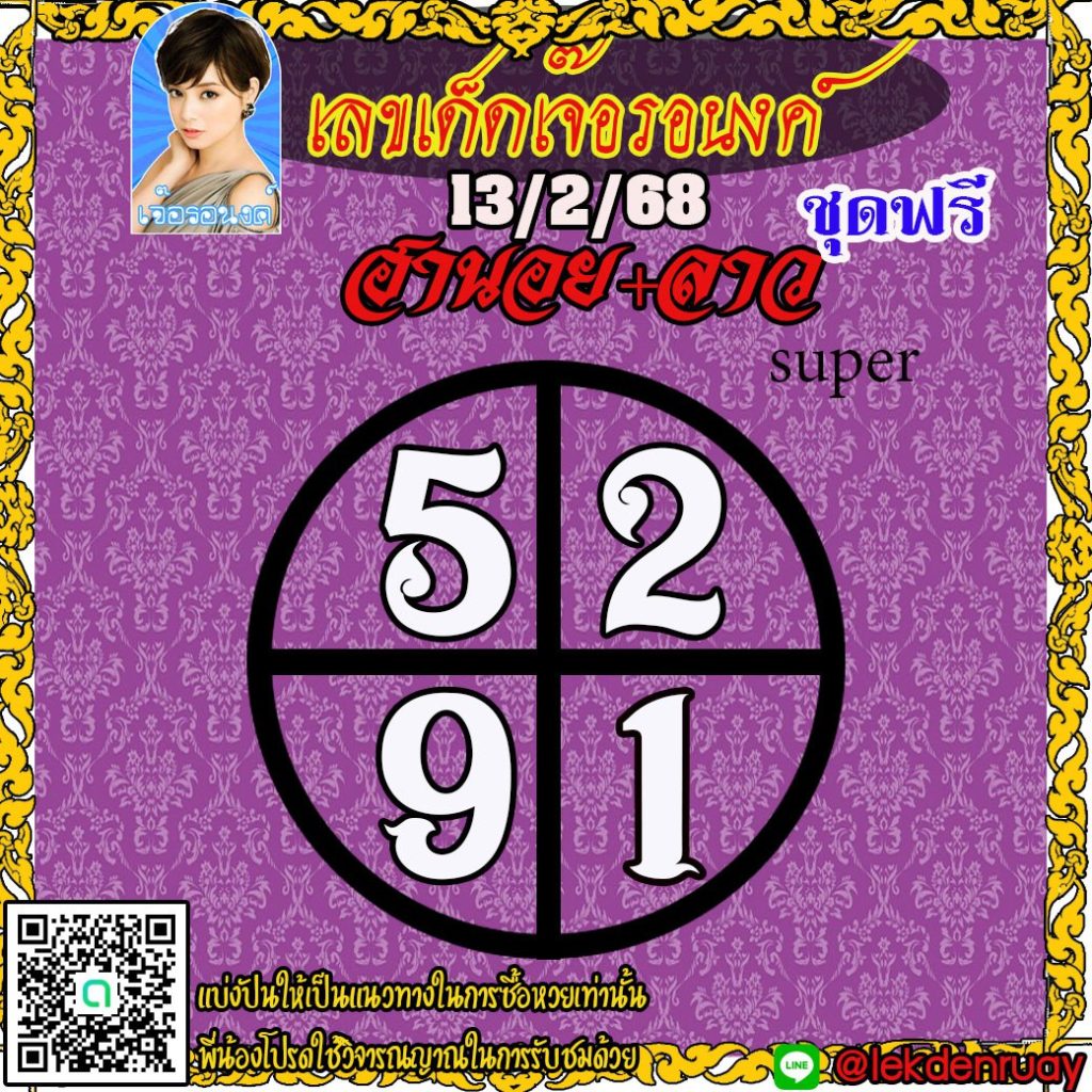 แนวทางหวยลาว หวยฮานอย หวยมาเลย์ เจ๊อรอนงค์