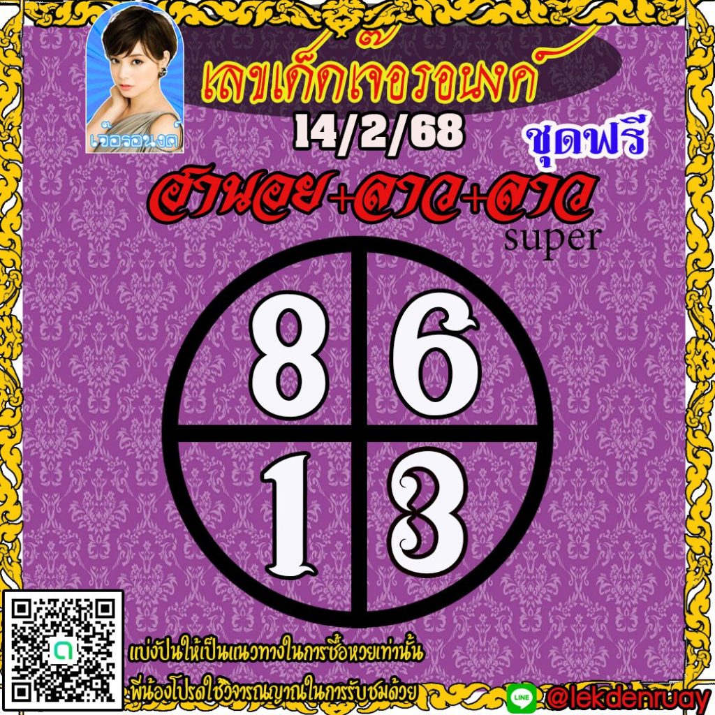 แนวทางหวยลาว หวยฮานอย หวยมาเลย์ เจ๊อรอนงค์