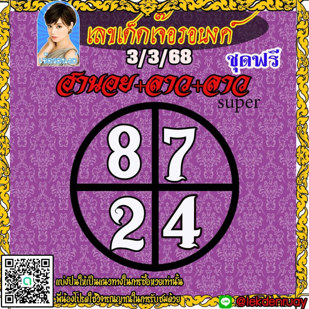 แนวทางหวยลาว หวยฮานอย หวยมาเลย์ เจ๊อรอนงค์