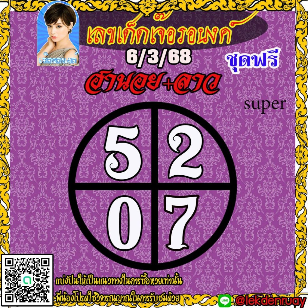 แนวทางหวยลาว หวยฮานอย หวยมาเลย์ เจ๊อรอนงค์
