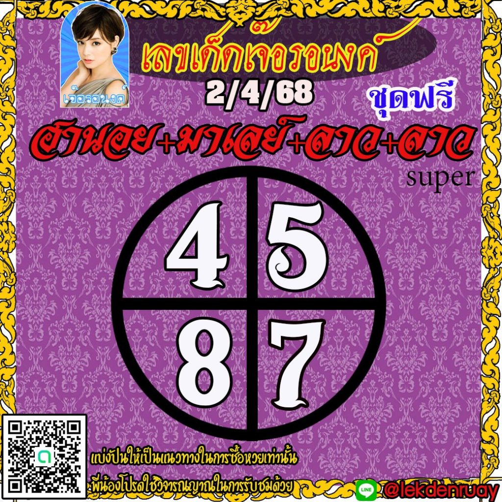 แนวทางหวยลาว หวยฮานอย หวยมาเลย์ เจ๊อรอนงค์