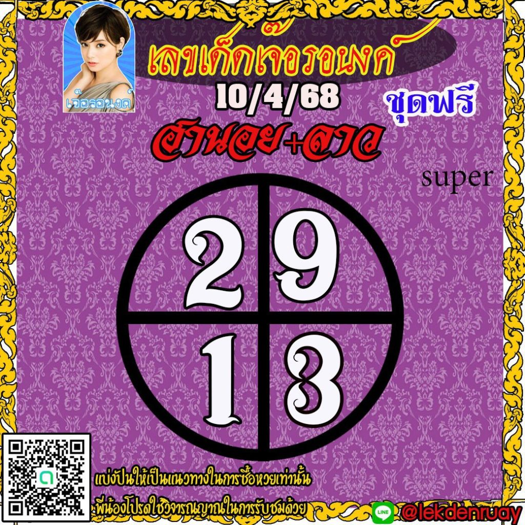 แนวทางหวยลาว หวยฮานอย หวยมาเลย์ เจ๊อรอนงค์
