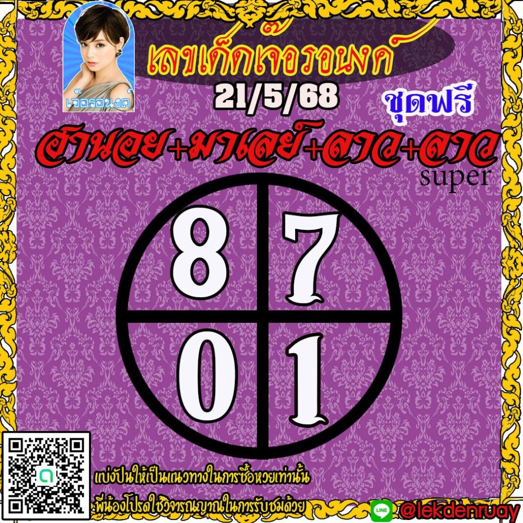 แนวทางหวยลาว หวยฮานอย หวยมาเลย์ เจ๊อรอนงค์