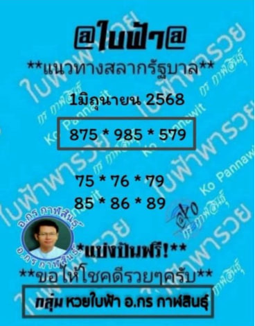หวยแอดใบฟ้า