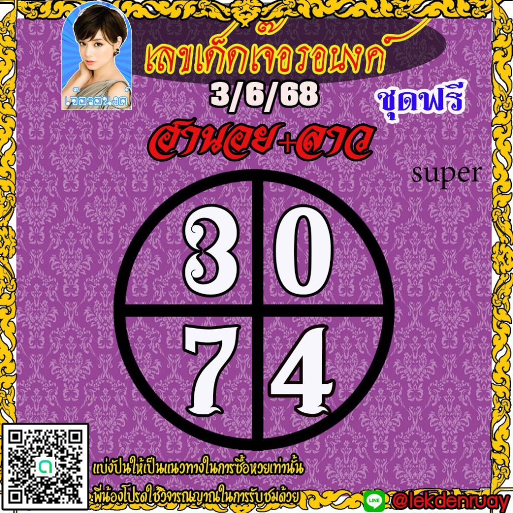 แนวทางหวยลาว หวยฮานอย หวยมาเลย์ เจ๊อรอนงค์