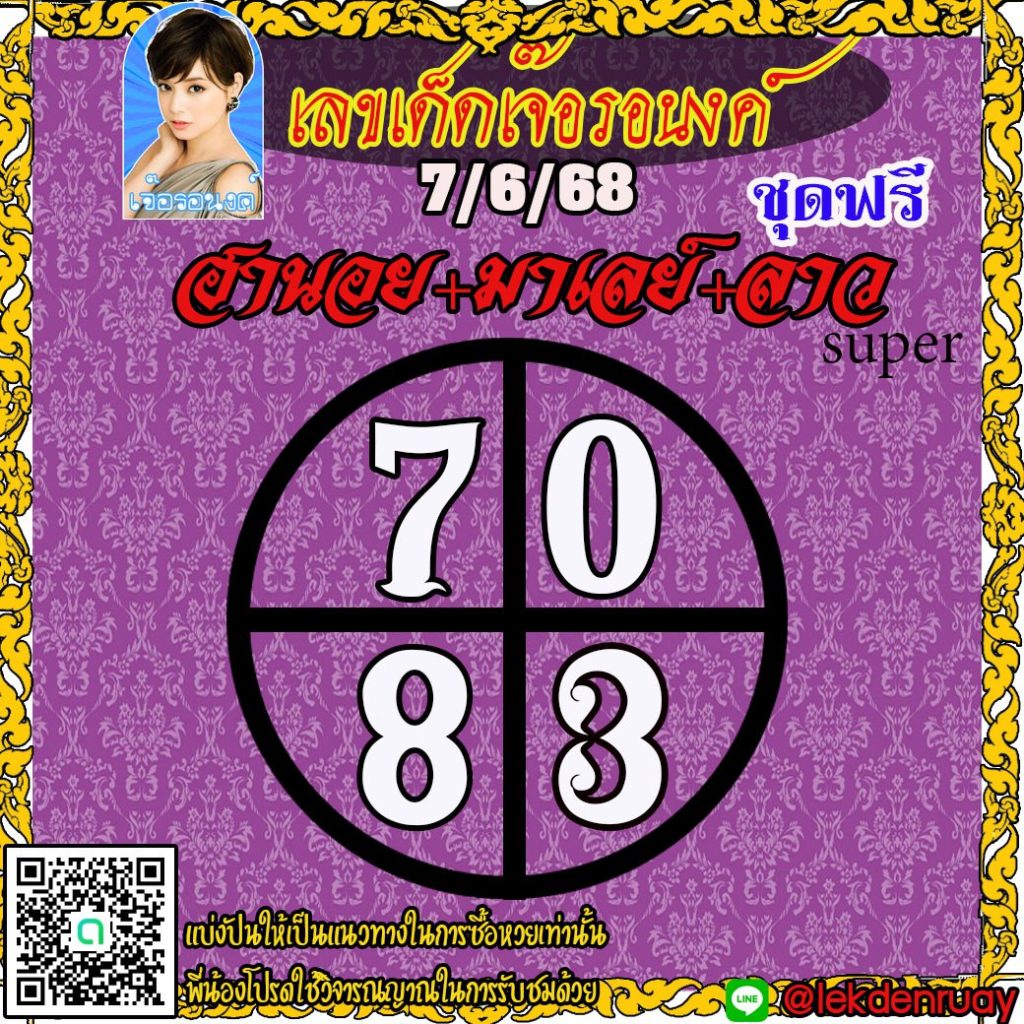 แนวทางหวยลาว หวยฮานอย หวยมาเลย์ เจ๊อรอนงค์