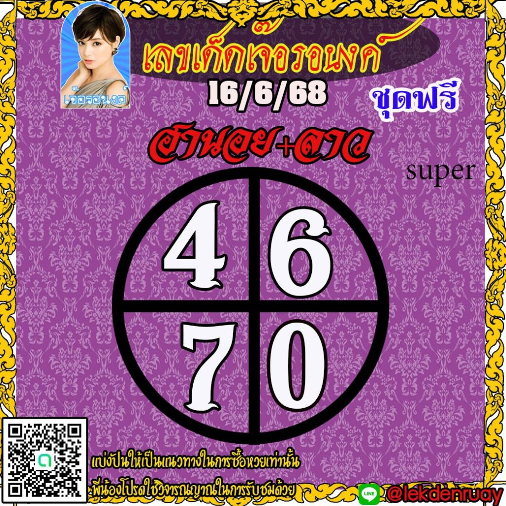 แนวทางหวยลาว หวยฮานอย หวยมาเลย์ เจ๊อรอนงค์