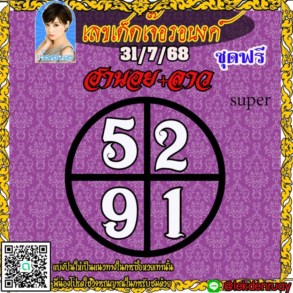 แนวทางหวยลาว หวยฮานอย หวยมาเลย์ เจ๊อรอนงค์
