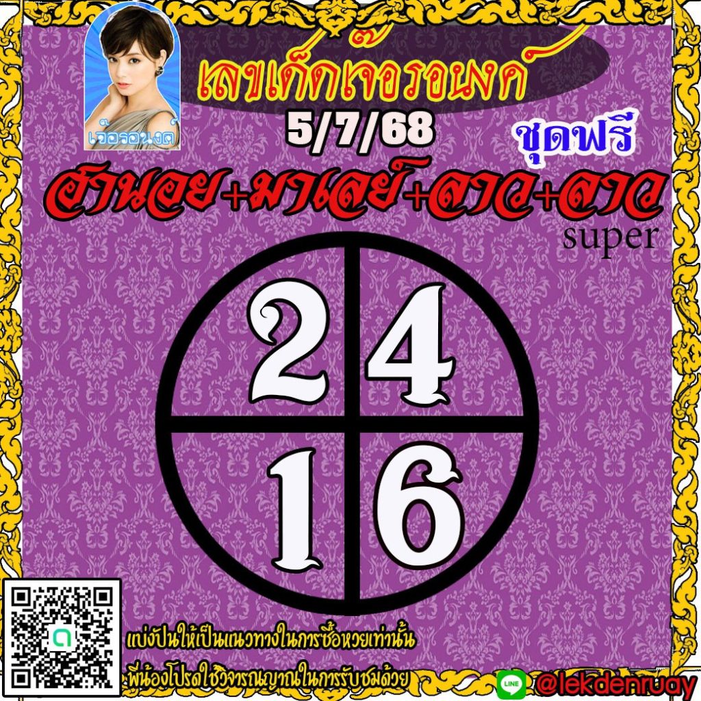 แนวทางหวยลาว หวยฮานอย หวยมาเลย์ เจ๊อรอนงค์