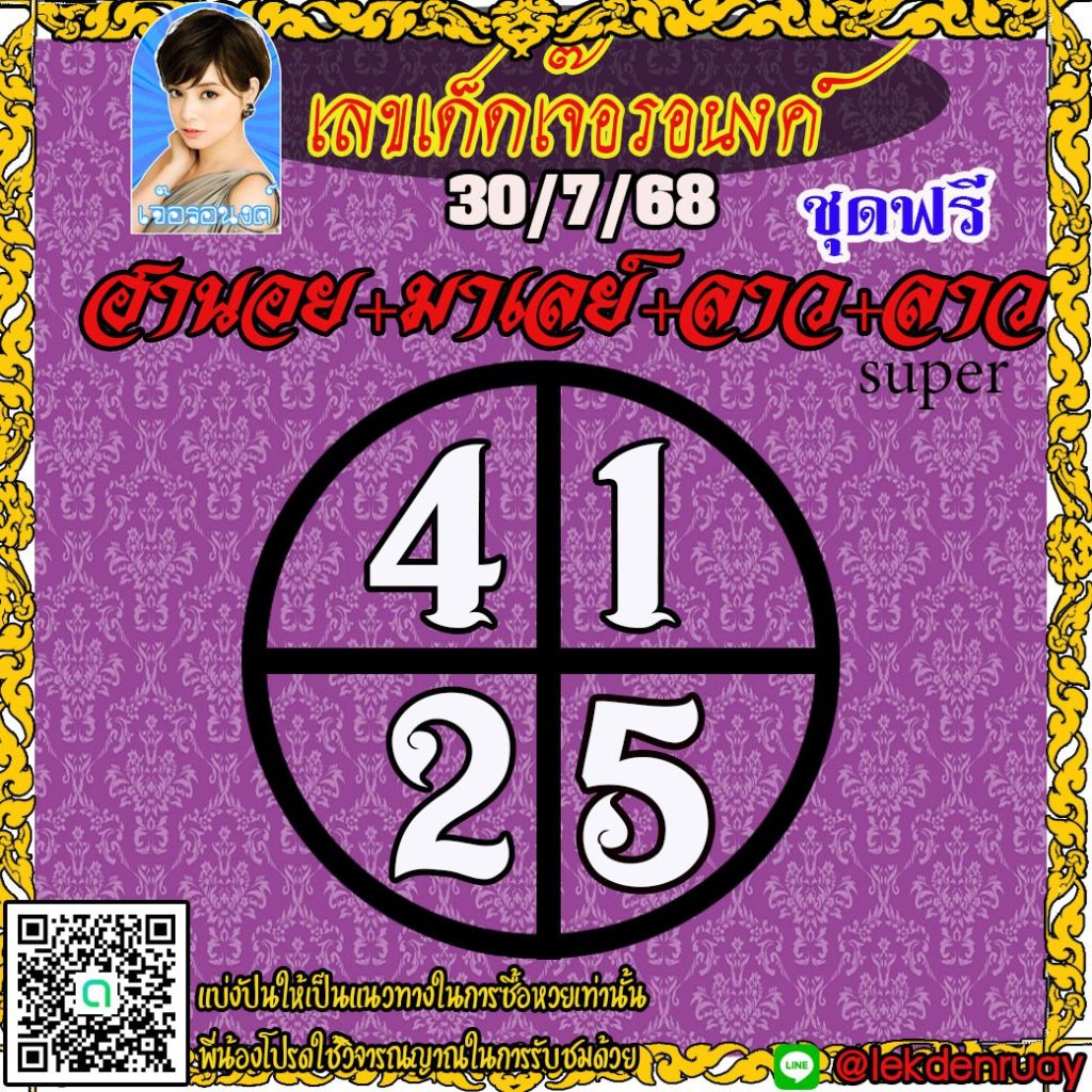 แนวทางหวยลาว หวยฮานอย หวยมาเลย์ เจ๊อรอนงค์